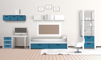 Keeping room apartment composition Free Vector