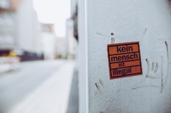 Kein Mensch Ist Illegal Sticker on Wall