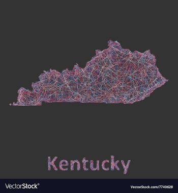 Kentucky line art map vector image