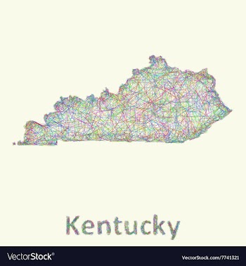 Kentucky line art map vector image