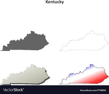 Kentucky outline map set vector image