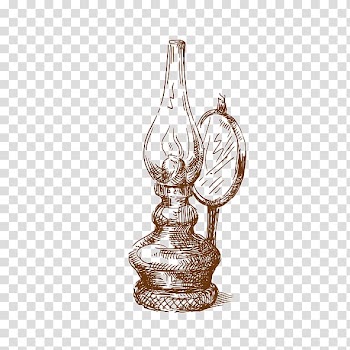 Kerosene lamp, Hand-painted candle light transparent background PNG clipart