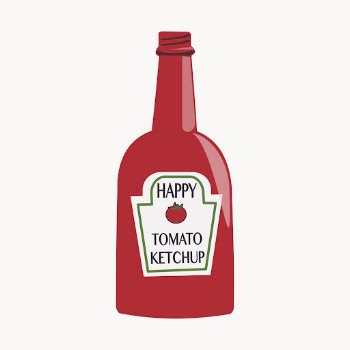 Ketchup bottle sticker, object illustration | Free Vector - rawpixel