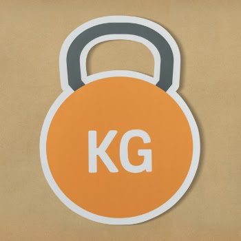 Kettlebell heavy weight lifting icon