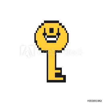 key door 8 bits pixelated style icon