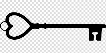 Key Heart , keysblackandwhite transparent background PNG clipart