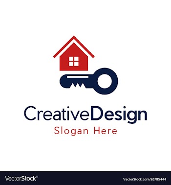 Key home realty creative business logo vector image