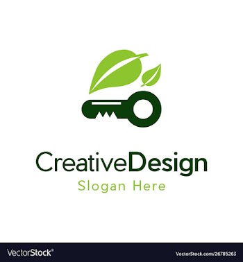 Key leaf growth creative naturally logo vector image