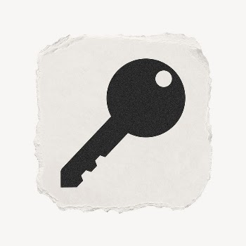 Key, safety icon, ripped paper | Free PSD - rawpixel