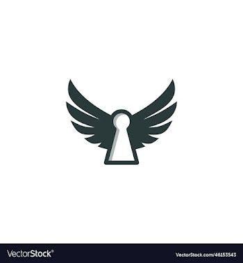 key with wings logo design icon