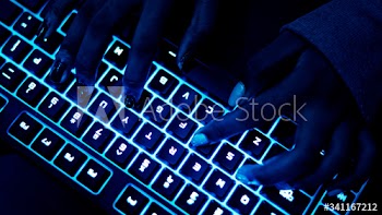 Keyboard lit up in the dark