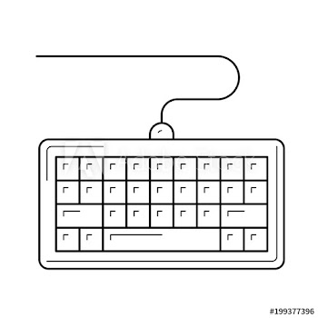 Keyboard vector line icon isolated on white background
