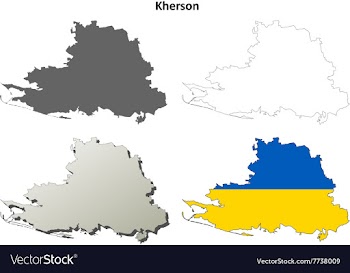 Kherson blank outline map set vector image