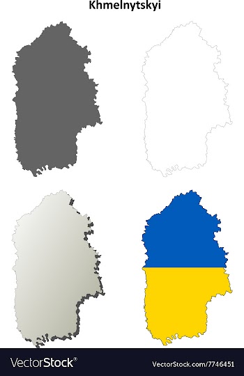 Khmelnytskyi blank outline map set vector image
