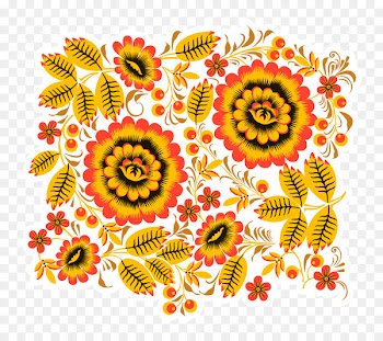 Khokhloma Ornament Russian Textile arts Pattern - khokhloma frame 