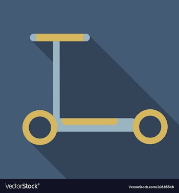 Kick scooter isolated on background with shadow vector image