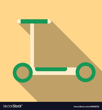 Kick scooter isolated on background with shadow vector image