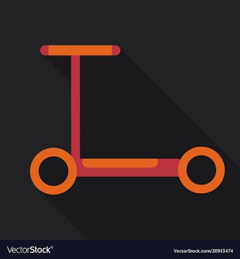 Kick scooter isolated on background with shadow vector image