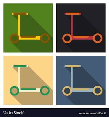 Kick scooter isolated on background with shadow vector image