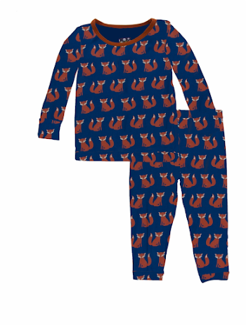 Kickee Pants Custom Print Long Sleeve Pajama Set - Pajamas ...