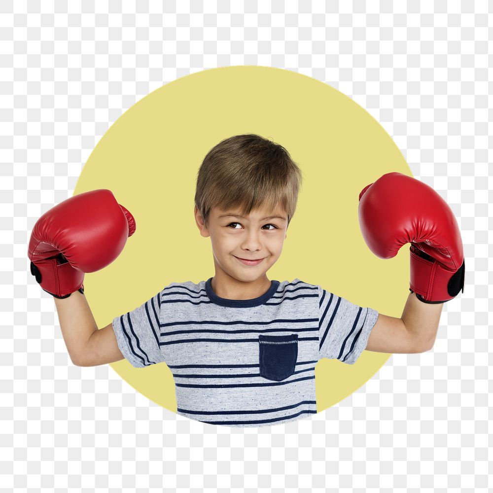 Kid boxer png badge sticker, | Free PNG - rawpixel