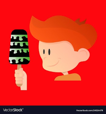 Kid eating ice cream vector image