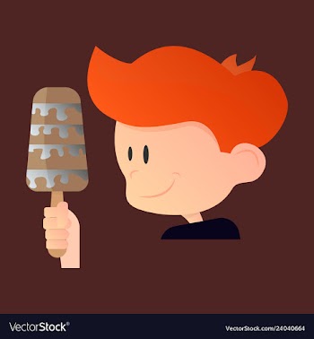 Kid eating ice cream vector image