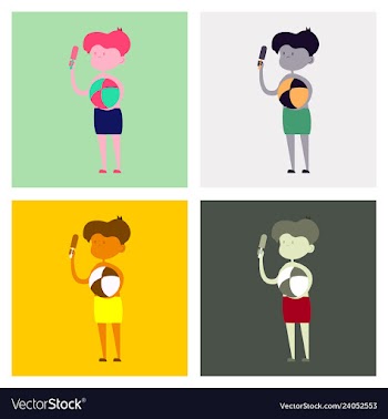 Kid eating ice cream vector image