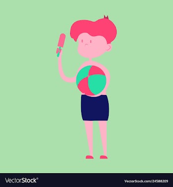 Kid eating ice cream vector image