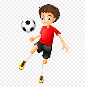Kid Football Player Cartoon Image H - Boy Playing Soccer Cartoon