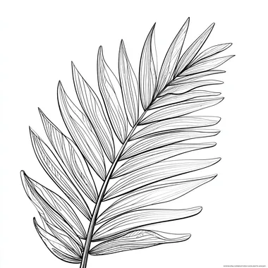Kid-Friendly Palm Frond Coloring Page Kid-Friendly Palm Frond Coloring Page