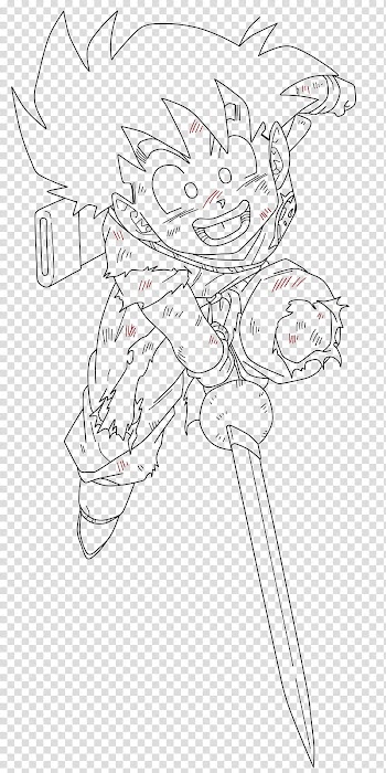Kid Gohan Line Art, Dragon Ball GT Pan drawing transparent background PNG clipart