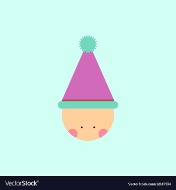 Kid head kid wearing Santa hat vector image