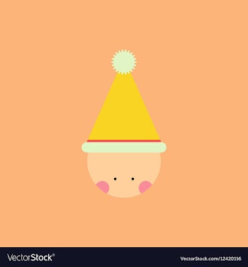 Kid head kid wearing Santa hat vector image