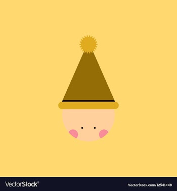 Kid head kid wearing Santa hat vector image