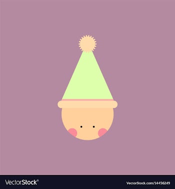 Kid head kid wearing santa hat vector image