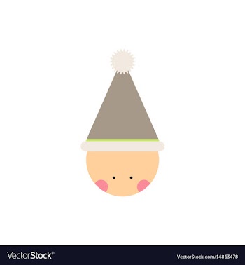 Kid head kid wearing santa hat vector image