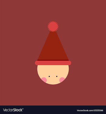 Kid head kid wearing santa hat vector image