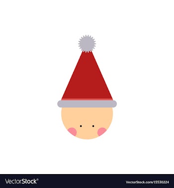 Kid head kid wearing santa hat vector image