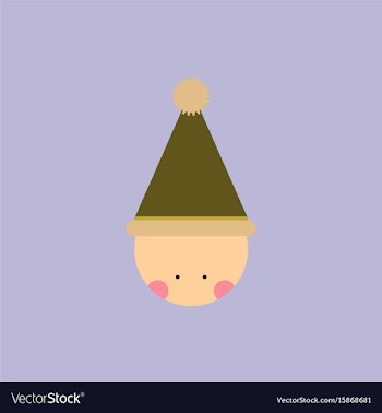 Kid head kid wearing santa hat vector image