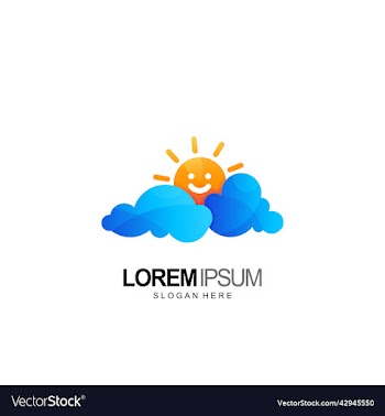 kid logo with smile sun and cloud template