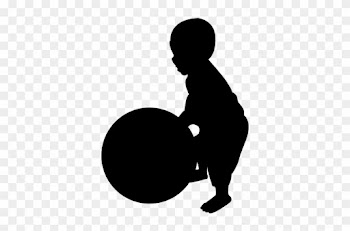 Kid Playing With Ball - Baby Feet Silhouette No Background