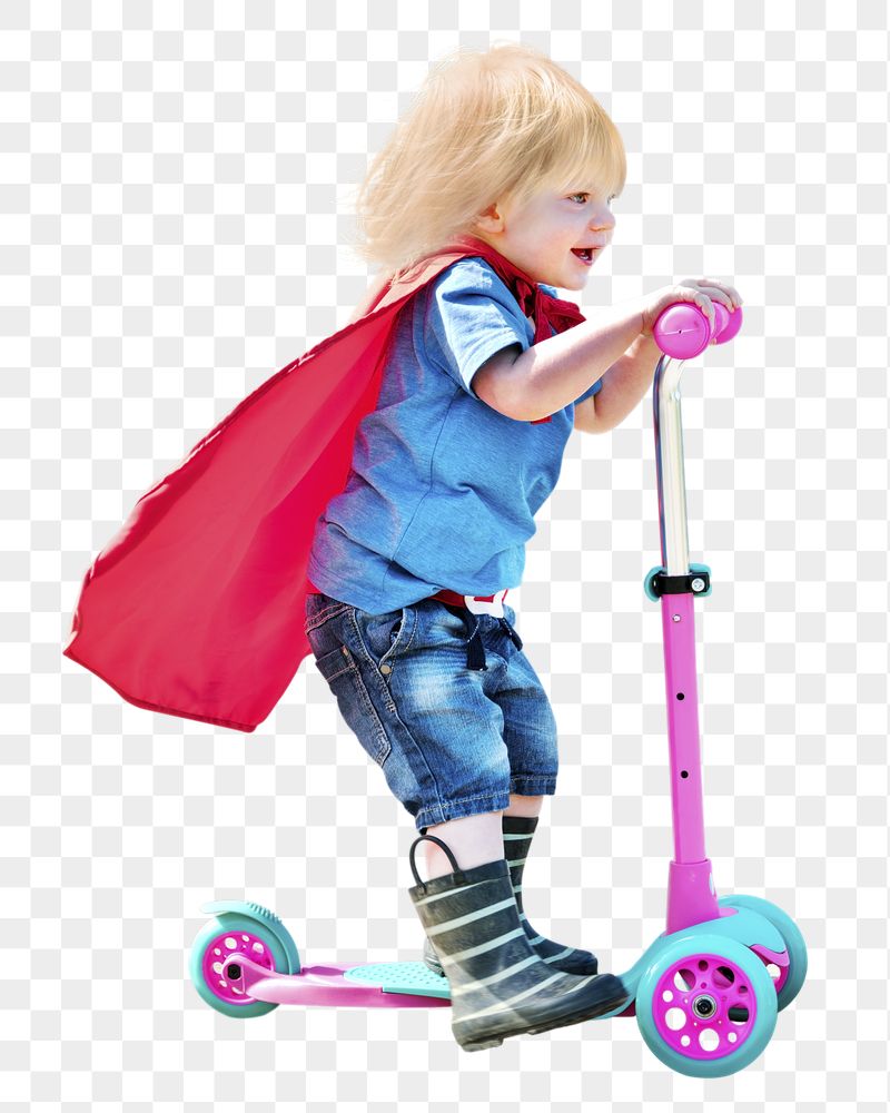 Kid png riding scooter sticker, | Free PNG - rawpixel