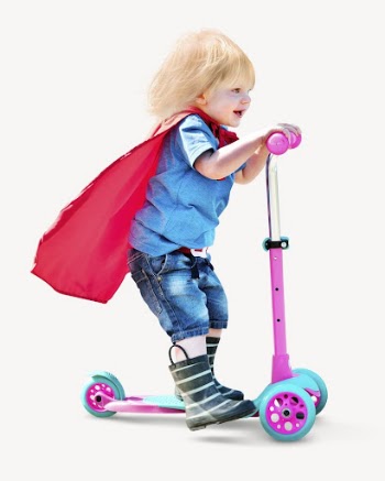 Kid riding scooter isolated image | Free PSD - rawpixel