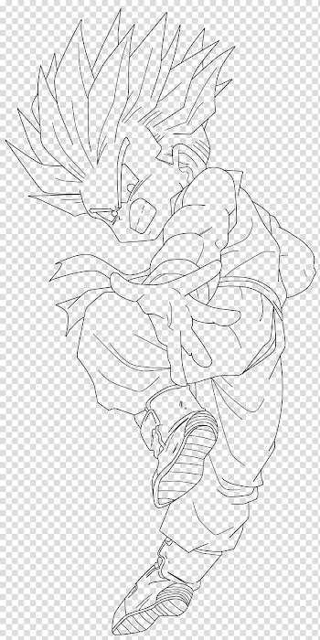 KID Trunks SSJ Line Art, Dragon Balls character art transparent background PNG clipart