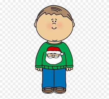 Kid Wearing A Christmas Sweater Clip Art - Little Boy On Christmas Clip Art