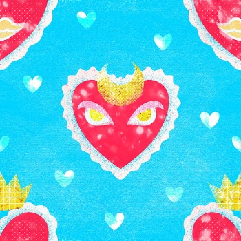 Kidcore heart pattern background, blue | Free Photo - rawpixel