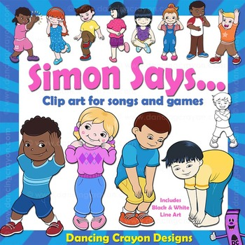 Kids Actions | Clip Art Kids by Dancing Crayon Designs | TpT
