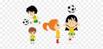 Kids Children Playing Football People Vector Illustrations - Soccer