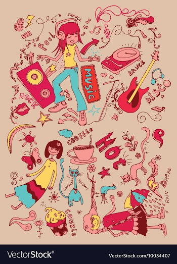Kids doodles vector image